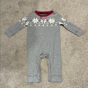 Gray and Red Kids One Piece